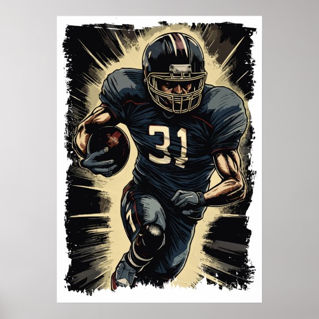 Poster ✪ jogador de futebol Retrato ☛ Abstrato da NFL (Frente)