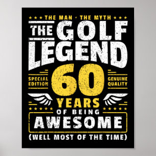 Poster Jogador de Golfe de 60 anos, aniversário