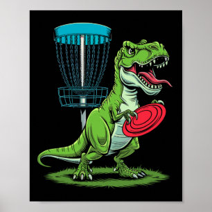 Poster Jogador de Golfe de Disco Dinossauro Engraçado T-r