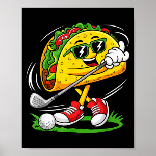 Poster Jogador de golfe taco cinco de maio comida de golf