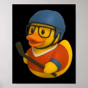 Poster Jogador de Hockey no Gelo Pato de Borracha Ducky D