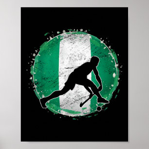 Poster Jogador de Hóquei em Campo Nigéria Bandeira Nigeri