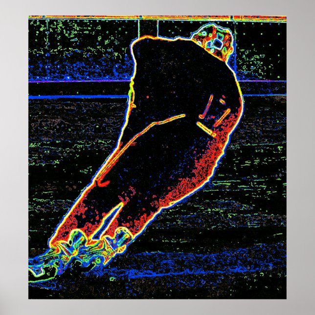 Poster Jogador de Hóquei em Gelo abstrato (Frente)