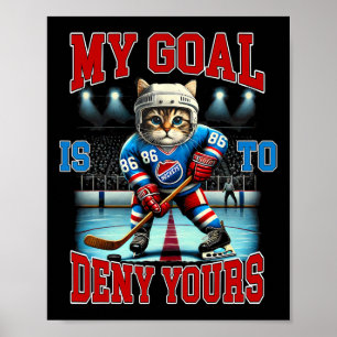 Poster Jogador de Hóquei Gato Amante do Hóquei Meu Objeti