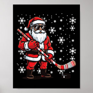 Poster Jogador de hóquei no gelo do Papai Noel do Natal R