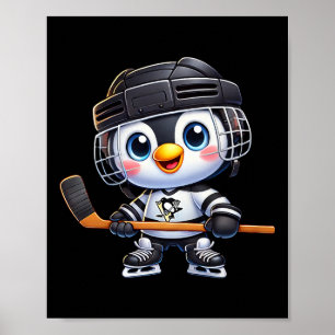Poster Jogador de hóquei pinguim de desenho animado hóque