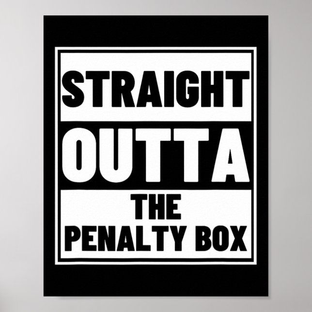 Poster Jogador de Hóquei Saindo da Caixa de Penalidade Fu (Frente)