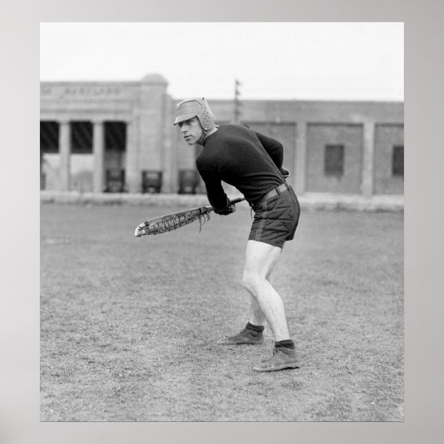 Pôster Jogador de Lacrosse 1920 (Frente)