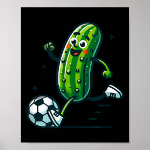 Poster Jogador de pickle engraçado chutando bola de futeb