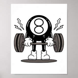 Poster Jogador De Piscina 8 Ll Billiard 8 Ll Billiard