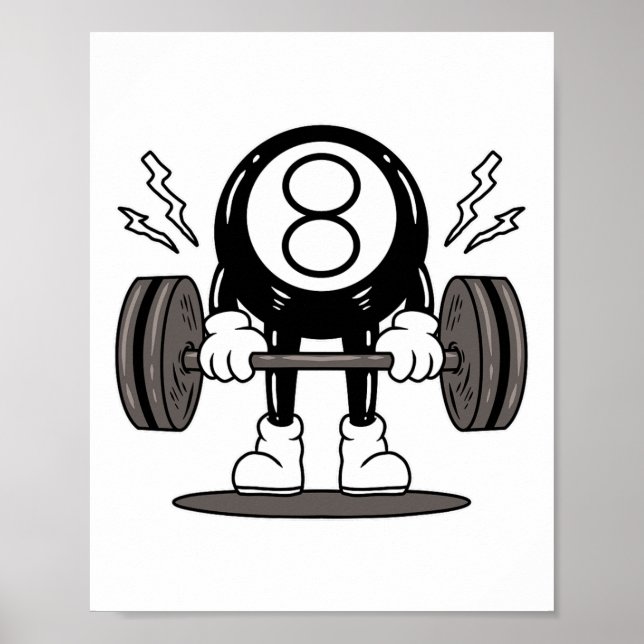 Poster Jogador De Piscina 8 Ll Billiard 8 Ll Billiard (Frente)
