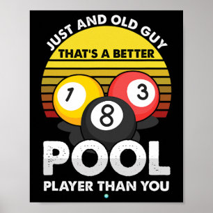 Poster Jogador de Piscina Antigo da Cara da Galinha - Id