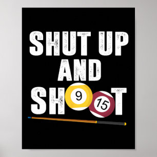 Poster Jogador De Piscina Billiards Cala-Se E Dispara