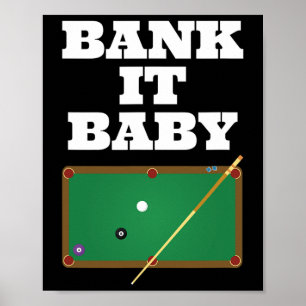Poster Jogador de Piscina Billiards Shirt Gift Men Mulher