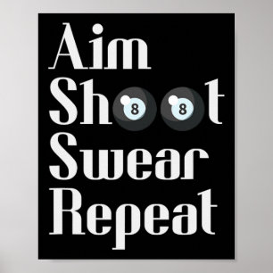 Poster Jogador de Piscina de 8 bolas engraçado Billiards
