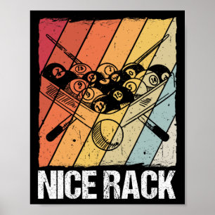 Poster Jogador de Piscina do Rack Billiards