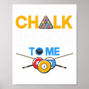 Poster Jogador de Piscina engraçado Billard Lover Chalk S