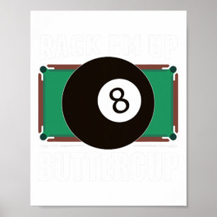 Poster Jogador De Piscina Engraçado Billiards Dão Rack Em