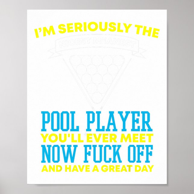Poster Jogador De Piscina Engraçado E Bilhar (Frente)