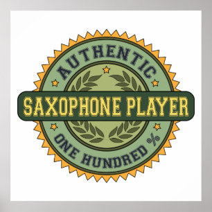 Pôster Jogador de saxofone autêntico