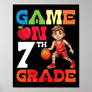 Poster Jogador de Sketll Aluno Jogando Jogo Escolar na 7ª