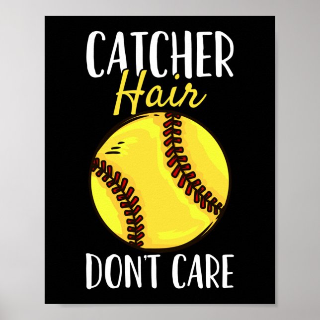 Poster Jogador de Softball Catcher (Frente)