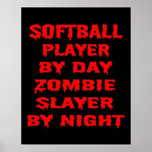 Pôster Jogador de Softball por Dia Zombie Caçador por Noi