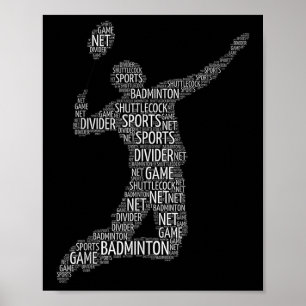 Poster Jogador de Tartaruga Badminton