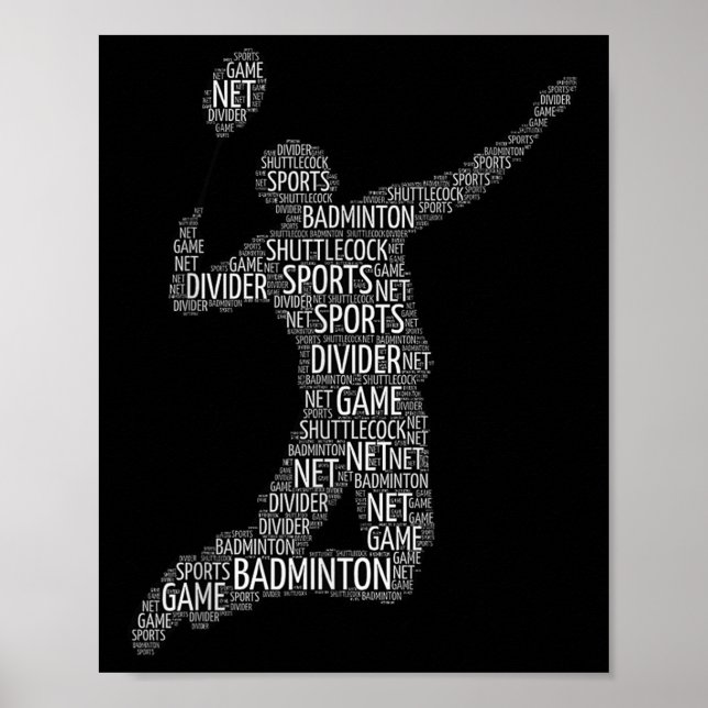 Poster Jogador de Tartaruga Badminton (Frente)