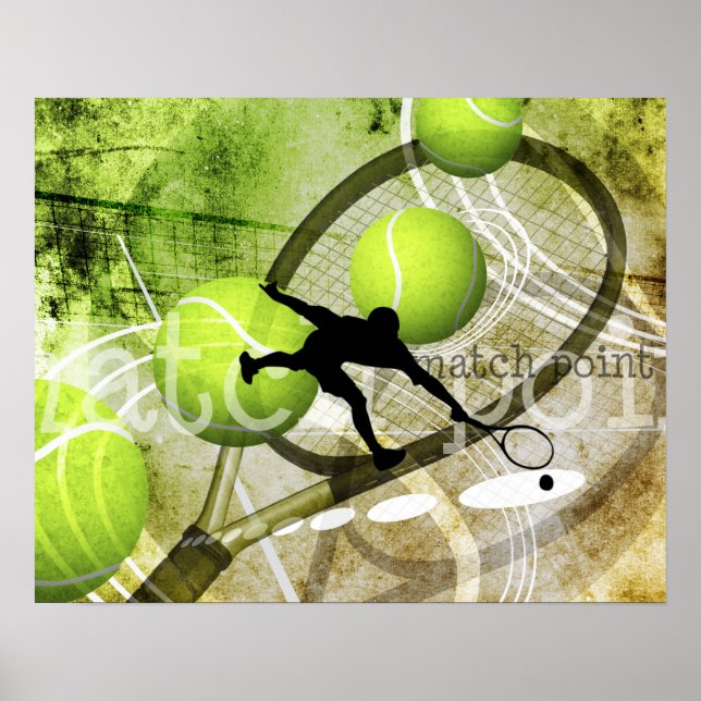 Pôster jogador de tênis masculino "Ponto de Correspondênc (Frente)