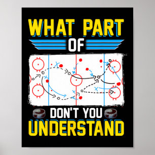 Poster Jogador de treinador de hóquei divertido Que parte