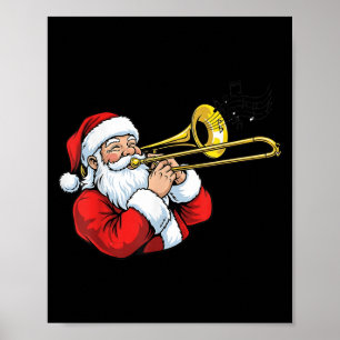 Poster Jogador de Trombone Papais noeis de Natal Meninos