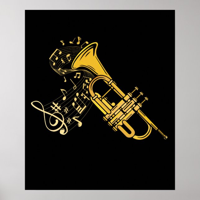 Poster Jogador de Trompete Jazz Música Presente Grande Tr (Frente)