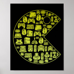 Poster Jogador de Video Game Antigo 1980 Retro Milenar Ga