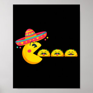 Poster Jogador de videogame com sombrero comendo no cinco