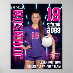 Poster Jogador de Volei Sênior Foto Personalizada Esporte