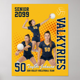 Poster Jogador de Volei Sênior Foto Personalizada Esporte