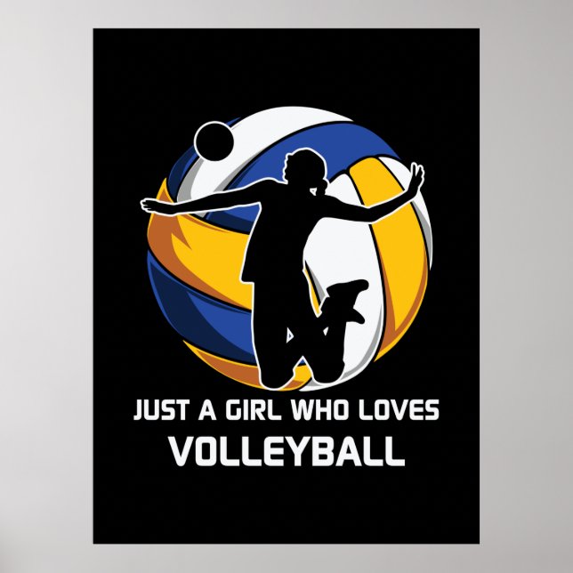 Poster Jogador De Voleibol Apenas Uma Garota Que Ama Vole (Frente)