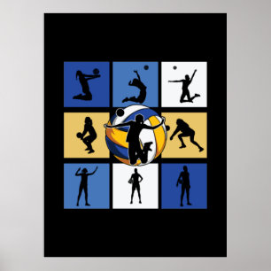 Poster Jogador de Voleibol Círculo de Voleibol
