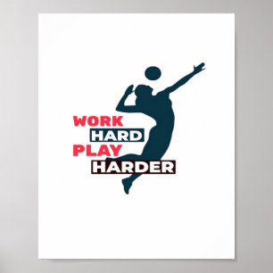 Poster Jogador de Voleibol do Duro Tão Clássico para Joga