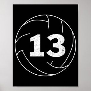 Poster Jogador de Voleibol Jersey Número Treze Gráfico