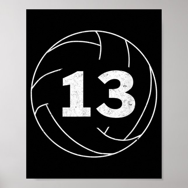 Poster Jogador de Voleibol Jersey Número Treze Gráfico (Frente)
