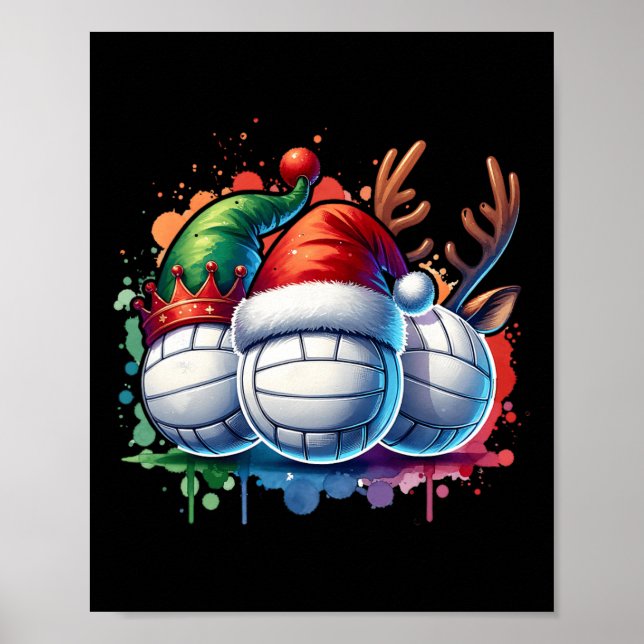 Poster Jogador de Voleibol Natal (Frente)