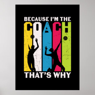 Poster Jogador de Voleibol Porque Sou O Treinador