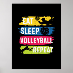 Poster Jogador de Voleibol   Repetir o Voleibol do Sono