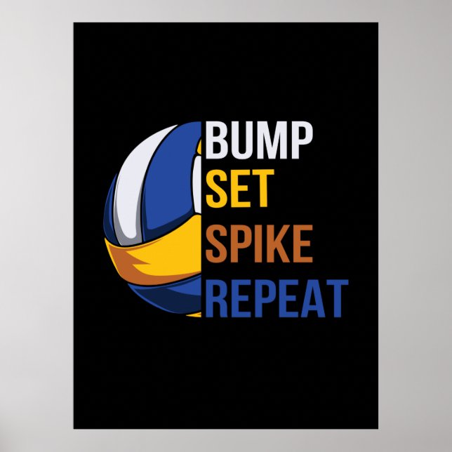 Poster Jogador de Voleibol | Set Spike Repetir (Frente)