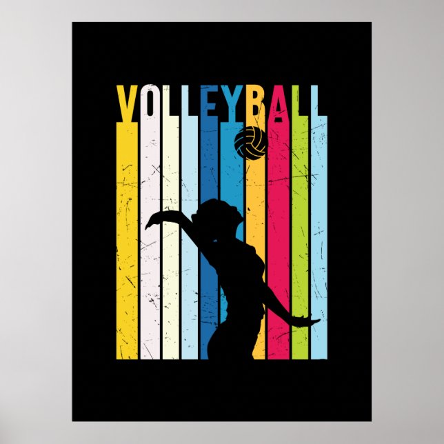 Poster Jogador de Voleibol | Voleibol Vintage (Frente)