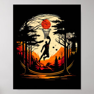 Poster Jogador desportista de caça de basquete