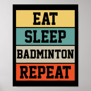 Poster Jogador desportivo Badminton - Presente Retro Funn