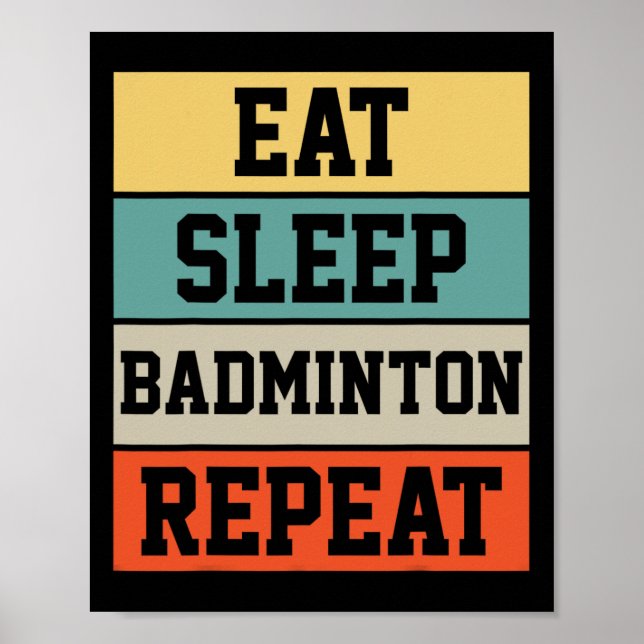 Poster Jogador desportivo Badminton - Presente Retro Funn (Frente)